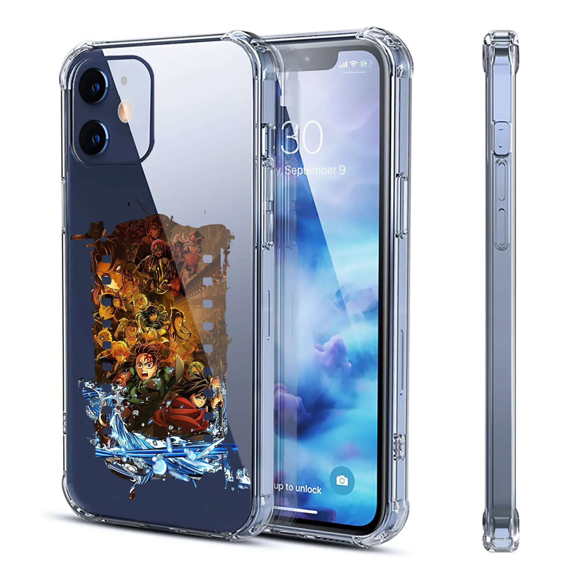 鬼滅の刃 グッズ,竈門 炭治郎 - IPhone 12シリーズ対応 ・ 透明スマホケース ・ クリアソフトケース ・ TPU素材 ・ 耐衝撃 ・ 高密着 ・ 防汚 防指紋 ・ 簡単着脱